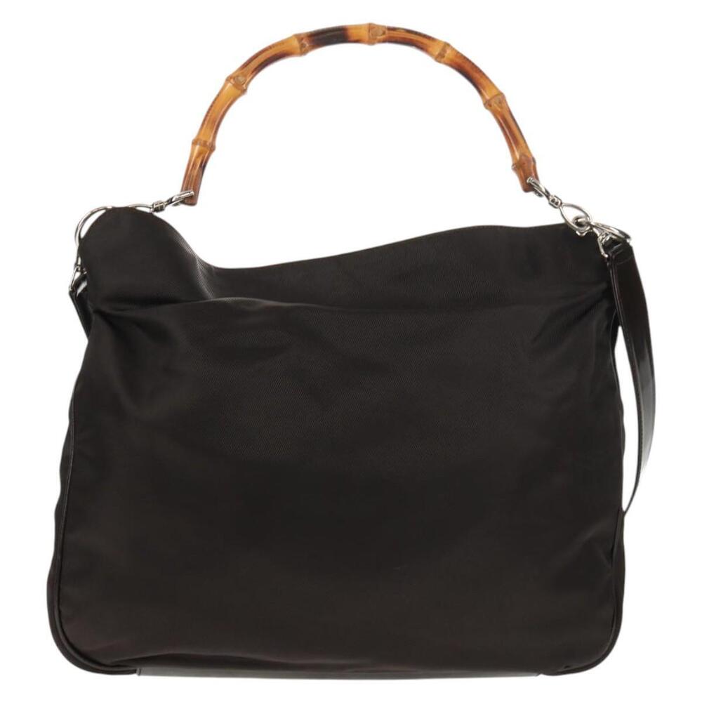 GUCCI Bamboo Hand Bag Nylon 2way Brown Auth ep11084 - Picture 2 of 16